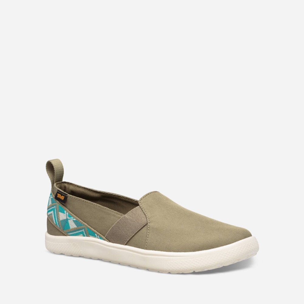 Teva Voya Slip On Women's Olive Slip Ons CA43562 Canada Clearance